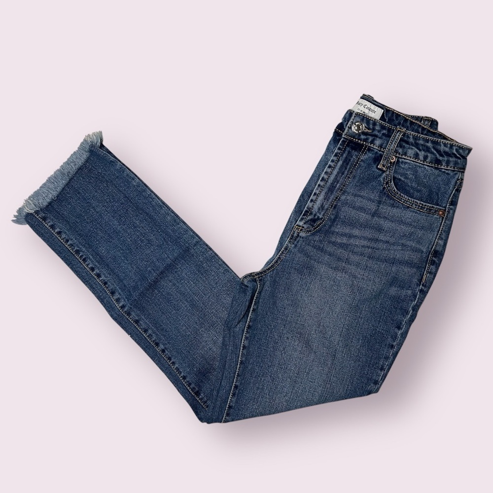 Juicy Couture Frayed Hem Straight Leg Denim Jeans 27